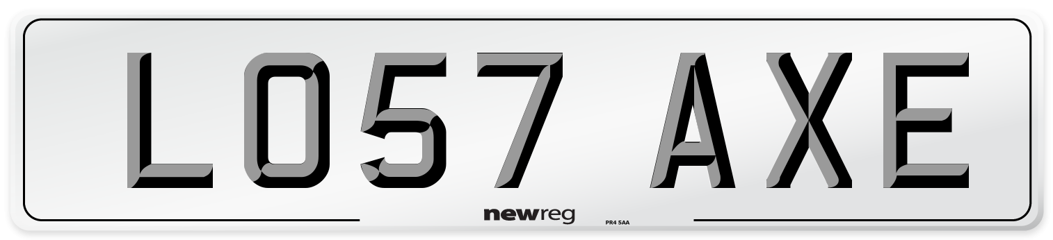 LO57 AXE Number Plate from New Reg